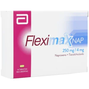 Fleximax ACE – Naproxeno 250 mg + Tiocolchicosido 4 mg | Caja x 14 tabletas